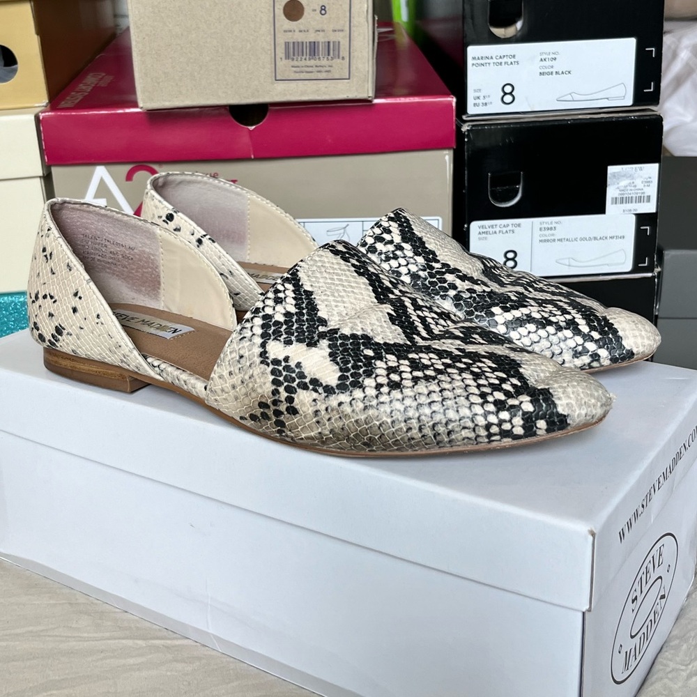 Steve Madden Snakeskin d’Orsay Flats